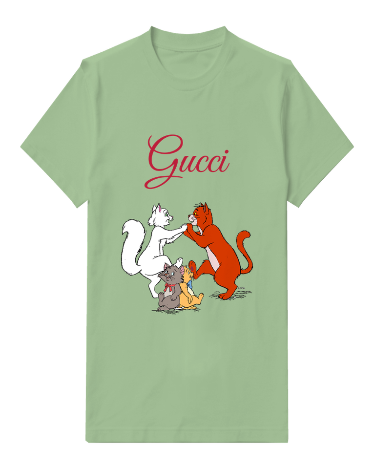 Sage Green Duchess Thomas Toulouse Berlioz Graphic T-Shirt - front product view