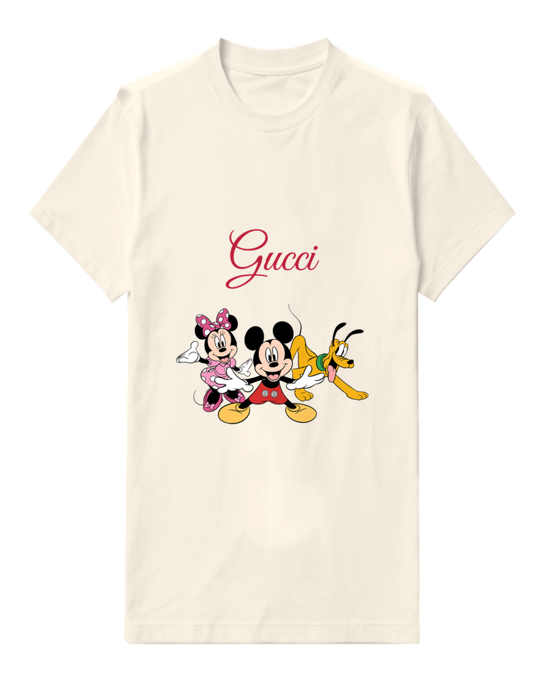 Ivory Mickey And Minnie Smiling Together Graphic T-Shirt - front product view