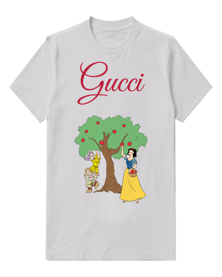 Light Gray Snow White Picking Apples Graphic T-Shirt - front product view
