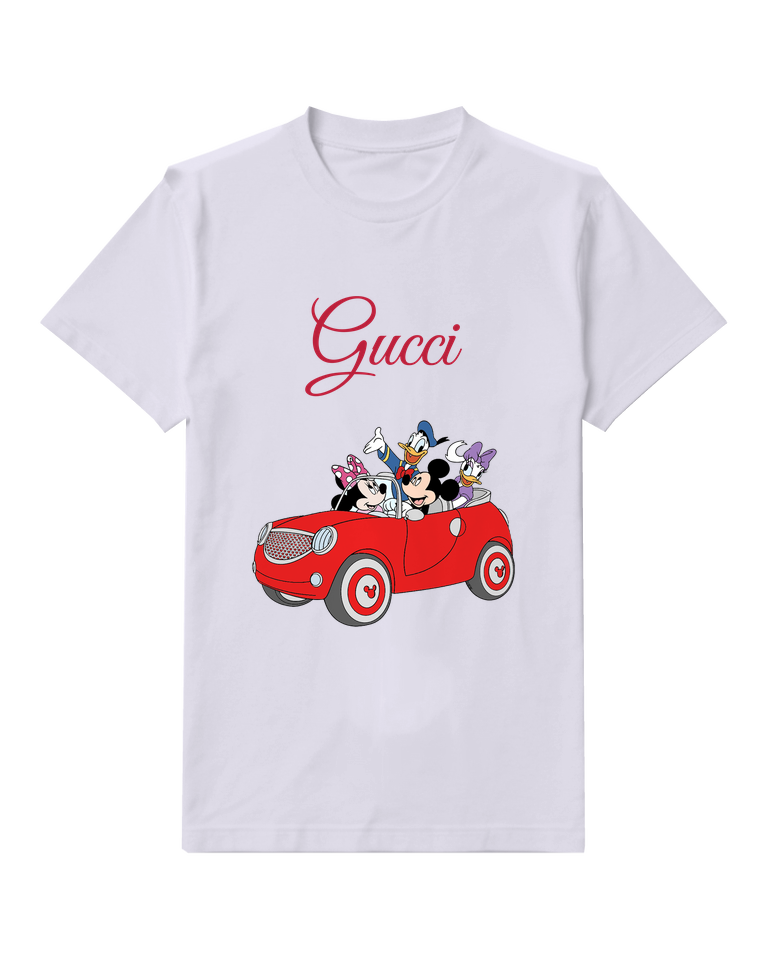 Pale Lavender Mickey Minnie Donald Daisy In Red Convertible Graphic T-Shirt - front product view