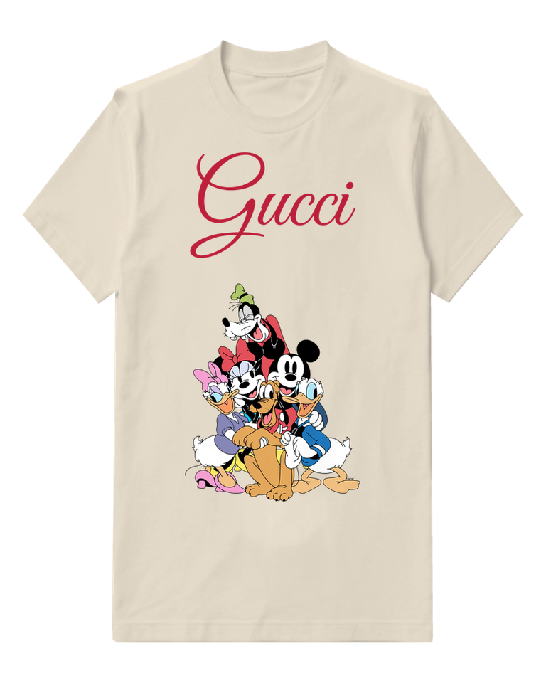 Ivory Mickey And Friends Group Hug Graphic T-Shirt - front product view