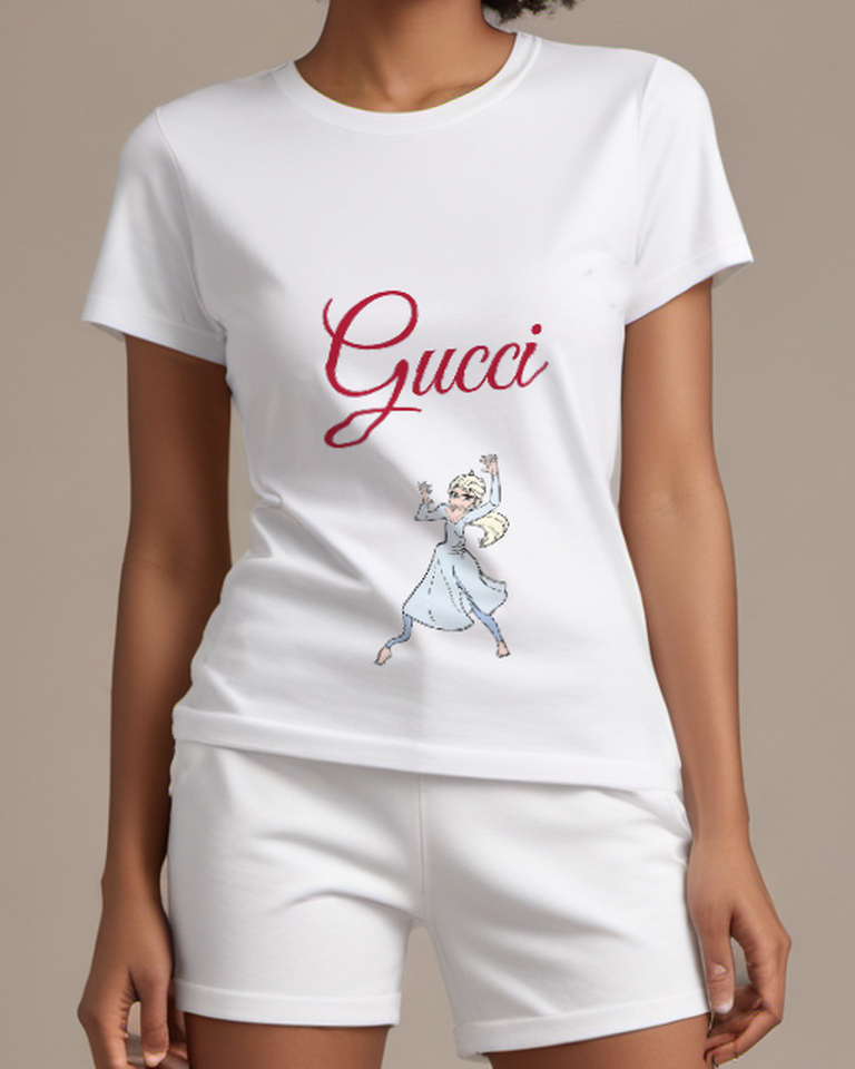 White Woman Design 10965 Graphic T-Shirt - model wearing view