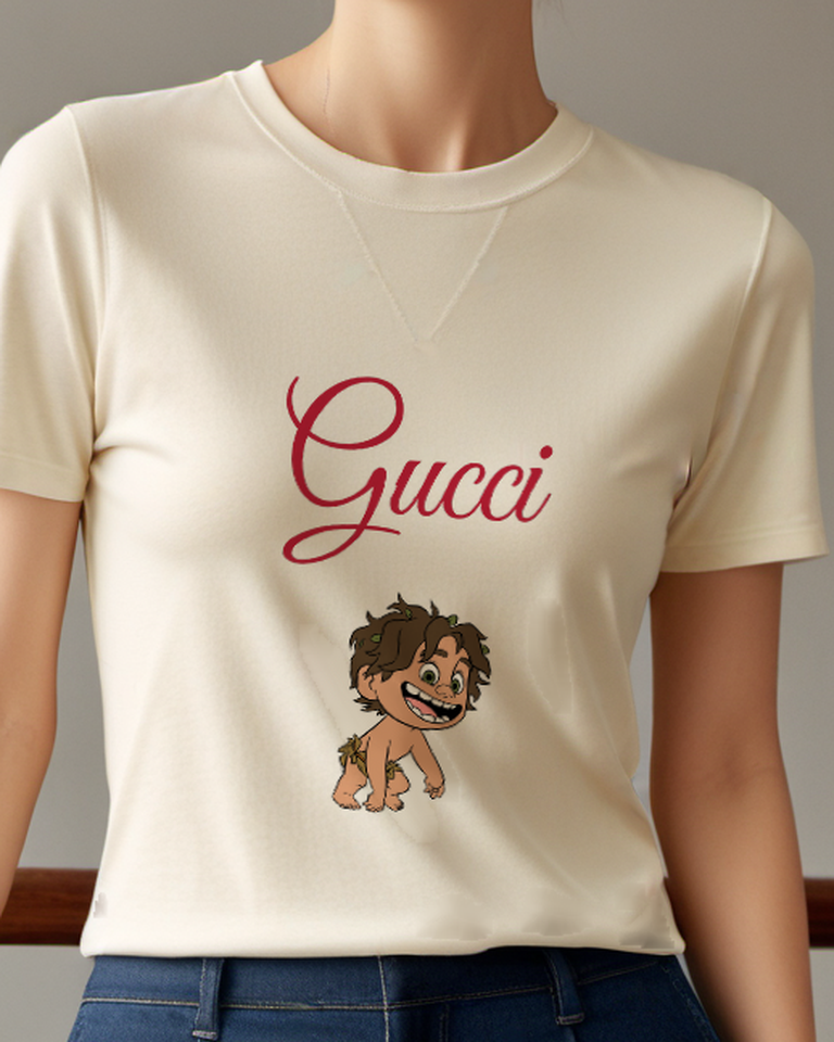Ivory Boy Kneeling Graphic T-Shirt - model wearing view