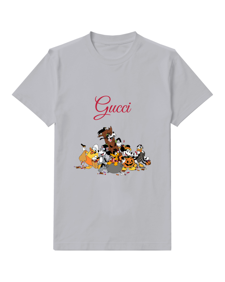 Light Gray Mickey Mouse In Pumpkin Costume Graphic T-Shirt - front product view