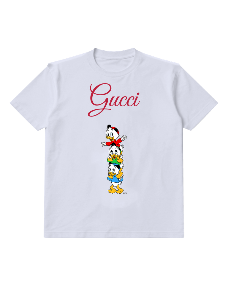 Pale Lavender Three Ducklings Stacked Vertically Graphic T-Shirt - front product view