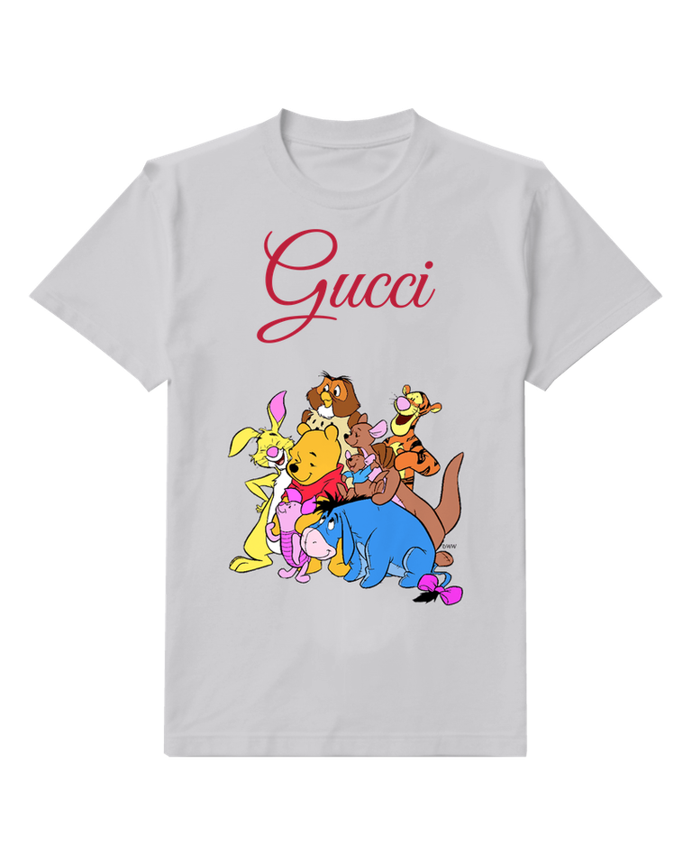 Light Gray Winnie The Pooh Group Hug Graphic T-Shirt - front product view