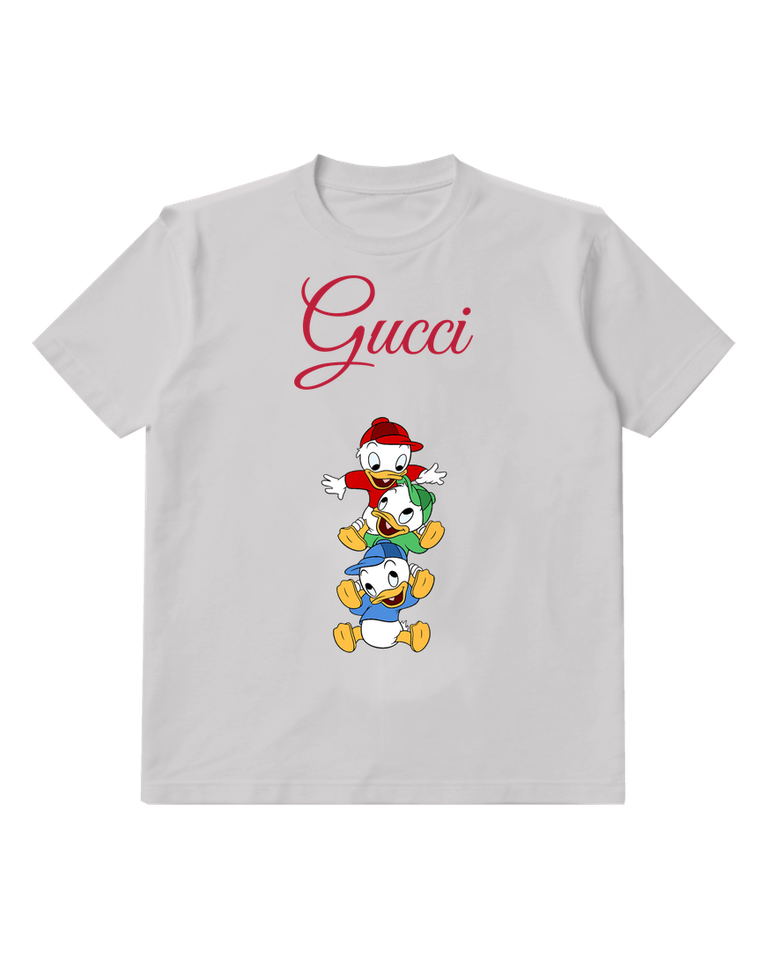 Light Gray Three Ducklings Stacked Vertically Graphic T-Shirt - front product view