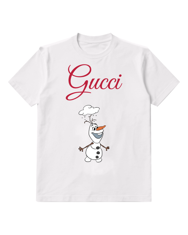 White Snowman Wearing Chef Hat Graphic T-Shirt - front product view