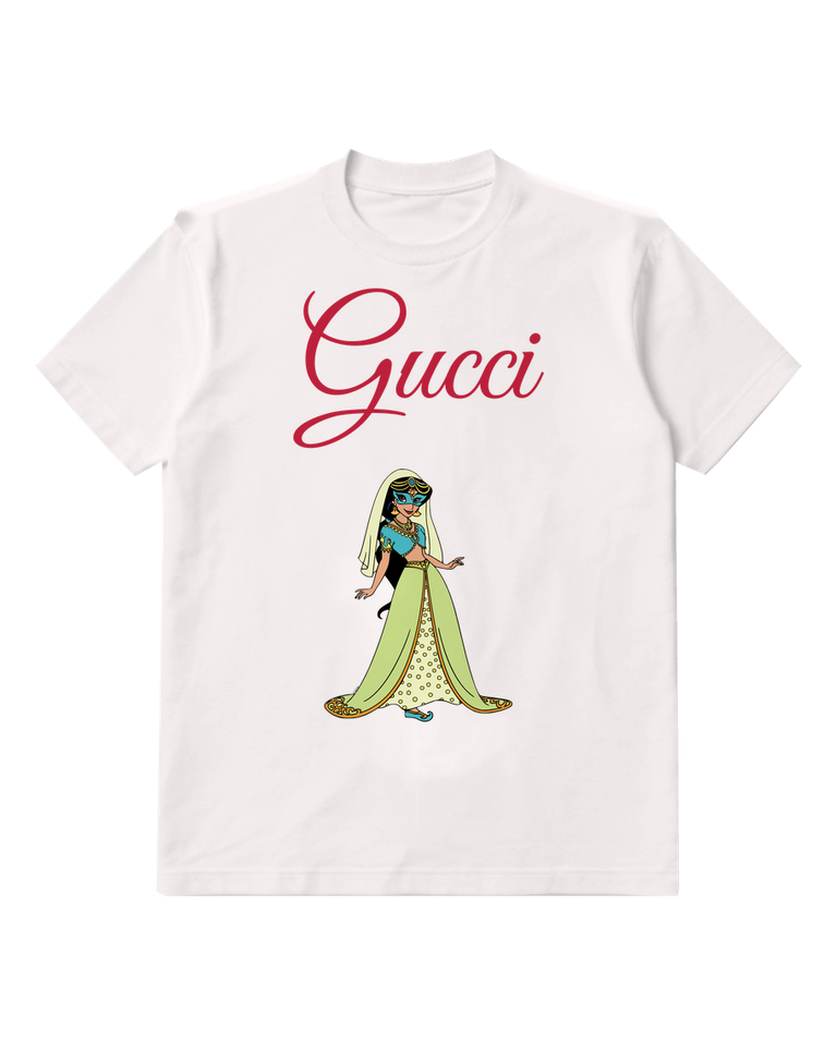 White Princess Long Green Veiled Gown Graphic T-Shirt - front product view