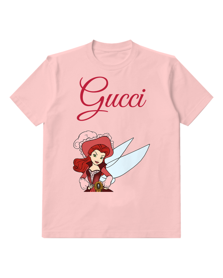 Blush Pink Red Haired Fairy Broad Pale Wings Graphic T-Shirt - front product view