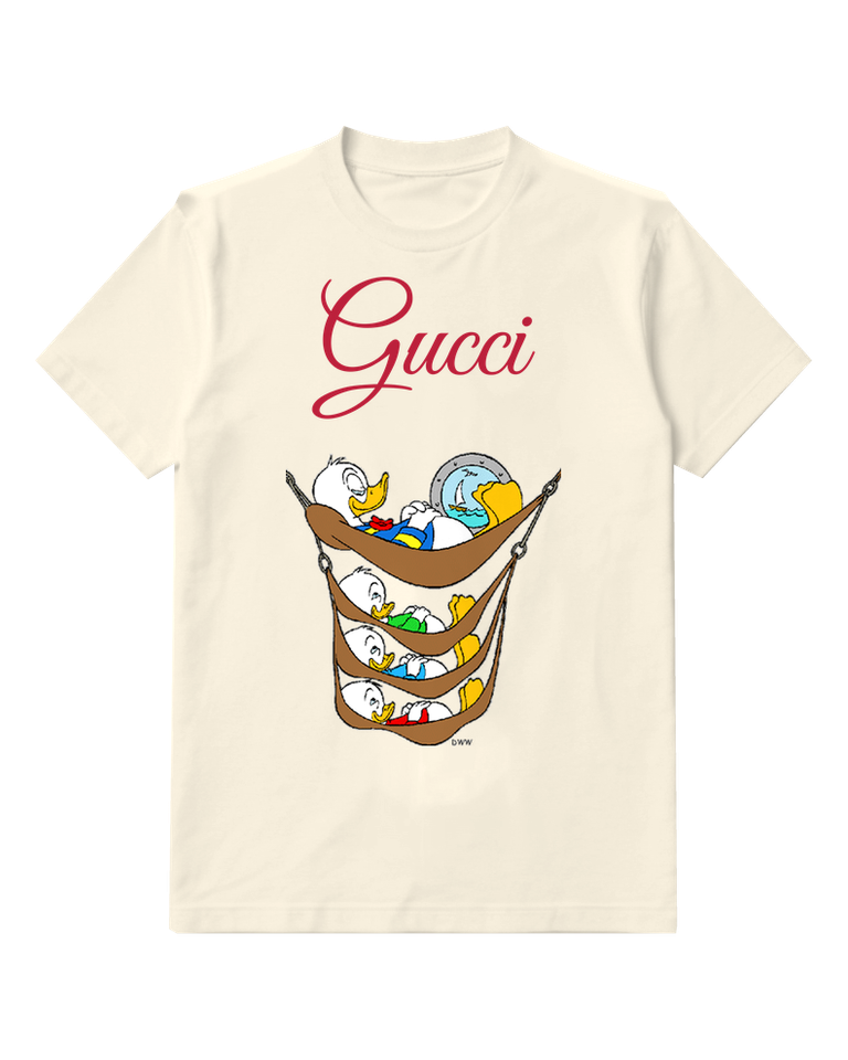 Ivory Donald Duck In Hammock With Nephews Graphic T-Shirt - front product view