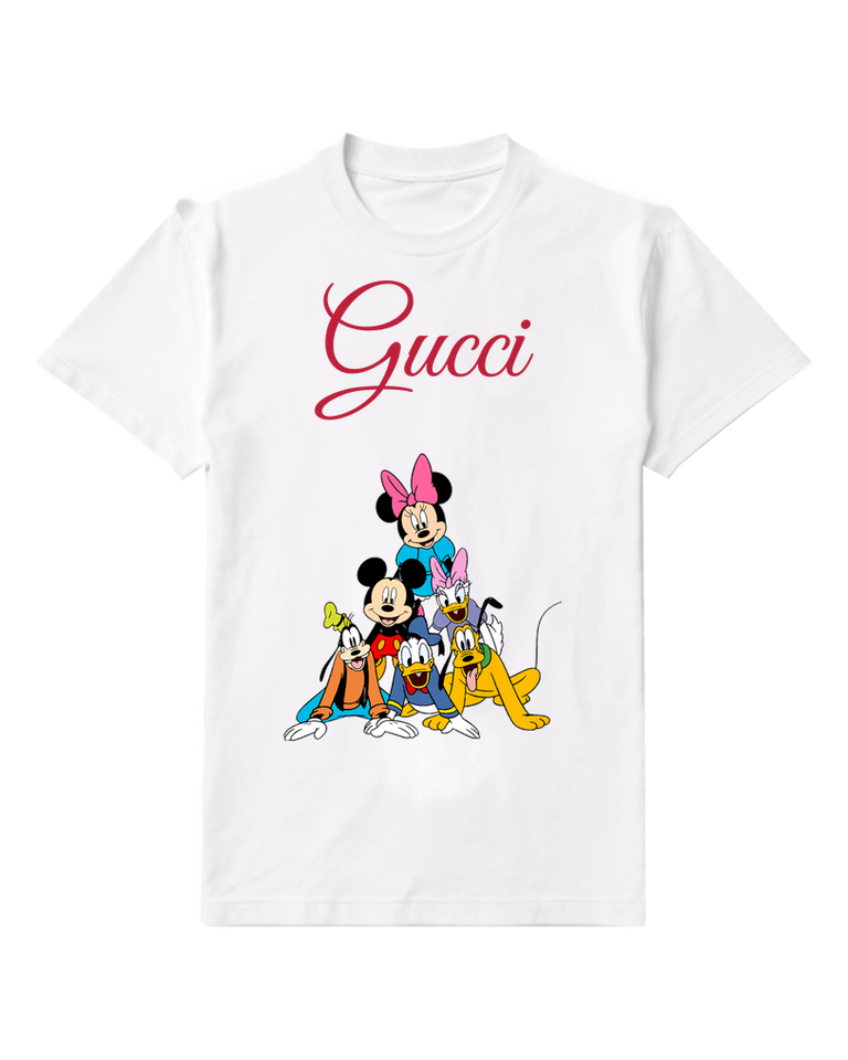 White Mickey Mouse Pyramid Group Graphic T-Shirt - front product view