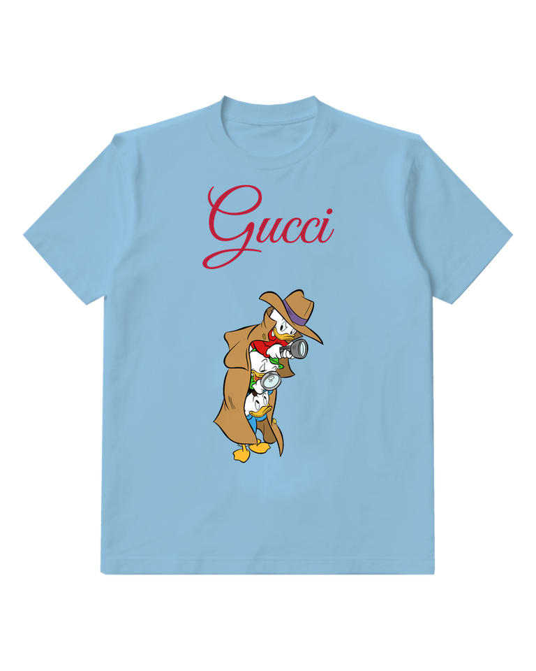 Sky Blue Duck Crew Neck Graphic T-Shirt - front product view
