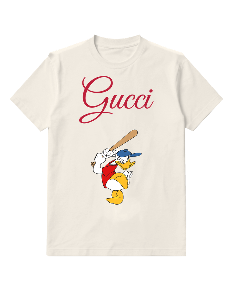 Light Gray Duck With Baseball Bat Graphic T-Shirt - front product view