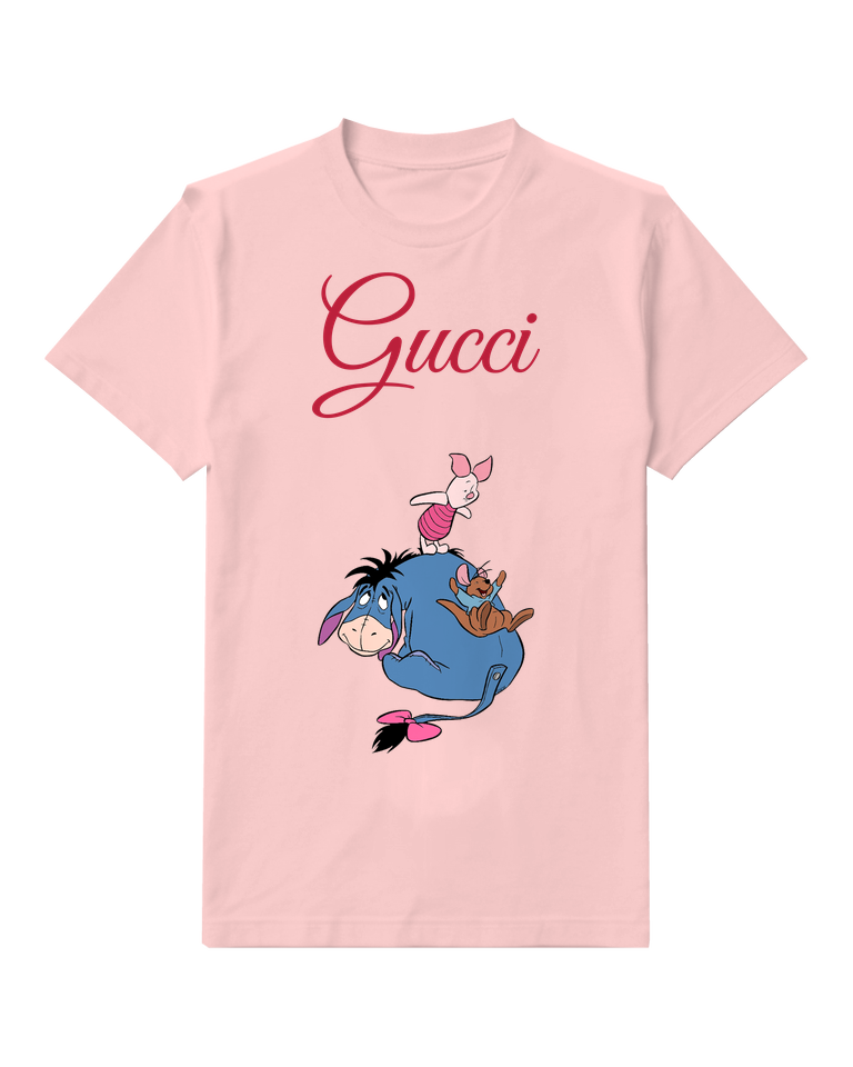 Blush Pink Piglet Roo And Eeyore On Eeyore Graphic T-Shirt - front product view