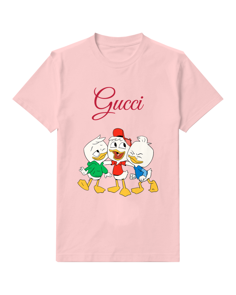 Blush Pink Three Ducklings In Joyful Poses Graphic T-Shirt - front product view