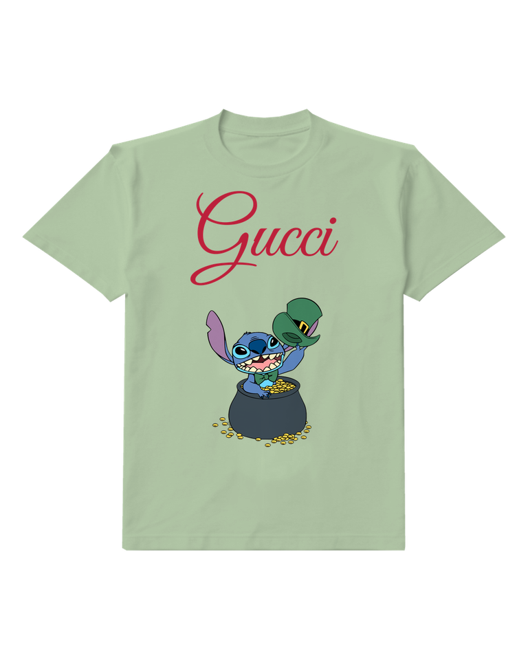 Sage Green Blue Creature Green Hat Cauldron Graphic T-Shirt - front product view