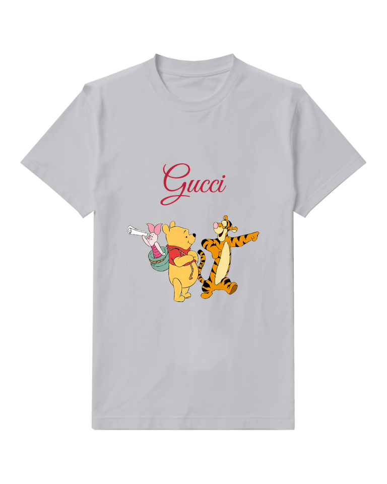 Light Gray Piglet In Bucket With Telescope Graphic T-Shirt - front product view