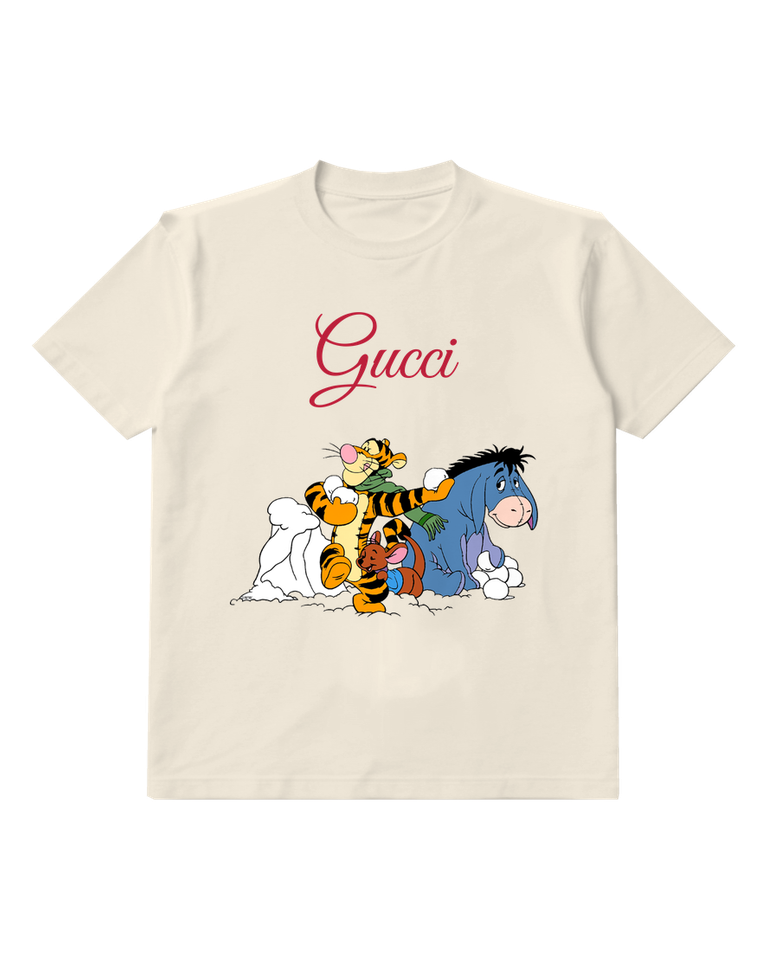 Ivory Tigger And Roo In Snowy Scene Graphic T-Shirt - front product view