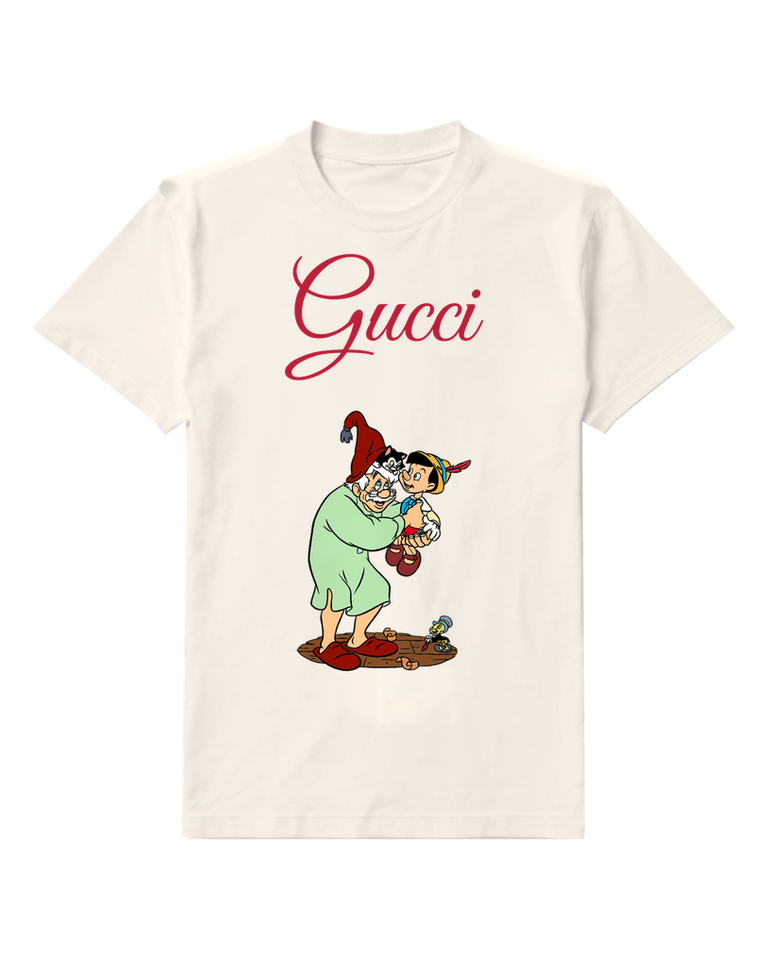 White Old Man Holds Child And Cat Graphic T-Shirt - front product view