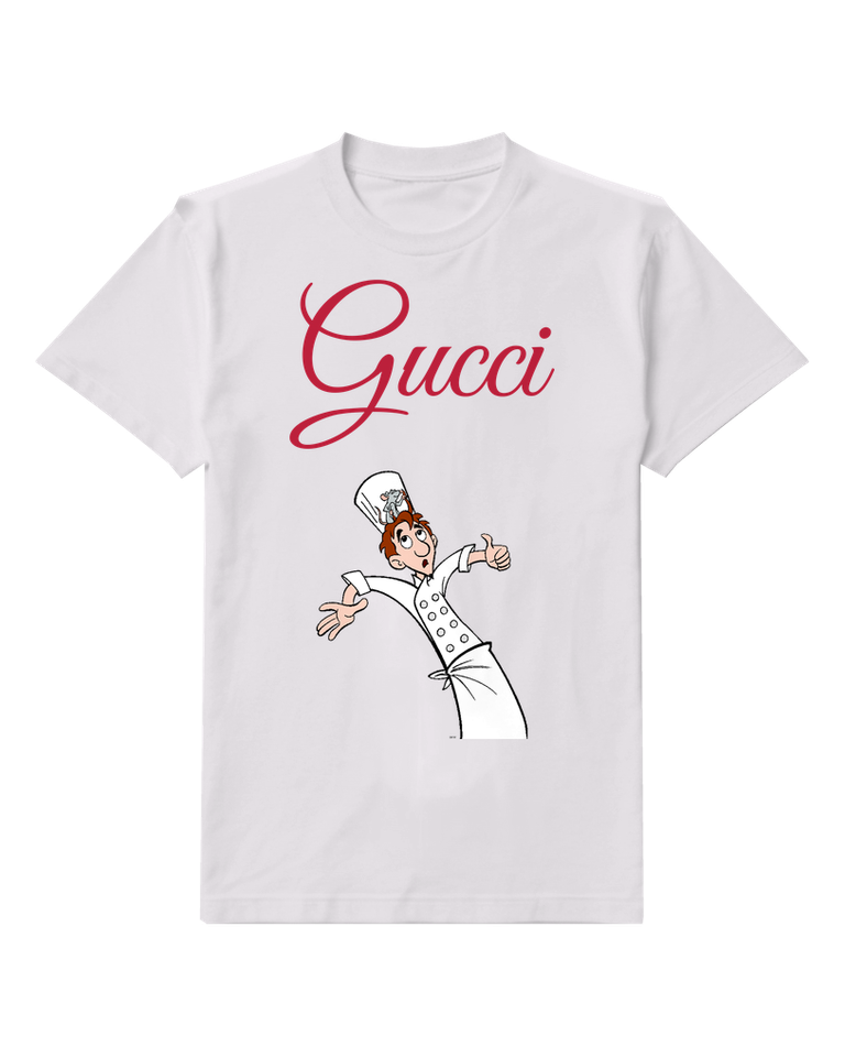Light Gray Chef Open Armed White Jacket Graphic T-Shirt - front product view