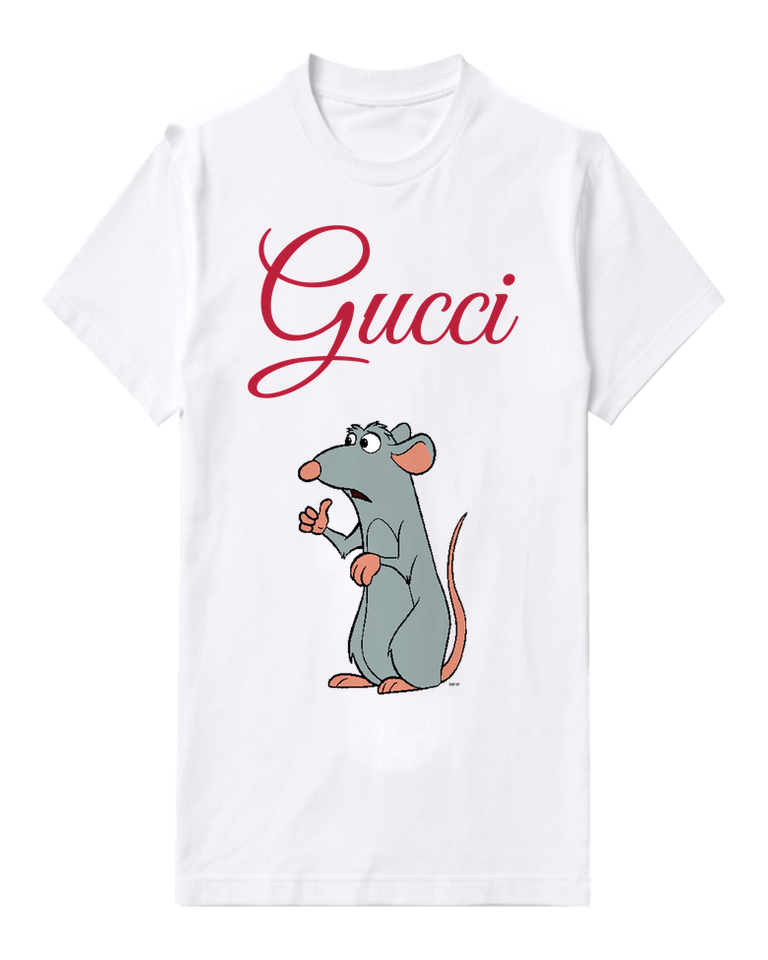 White Gray Rat Tiny Food Morsel Graphic T-Shirt - front product view