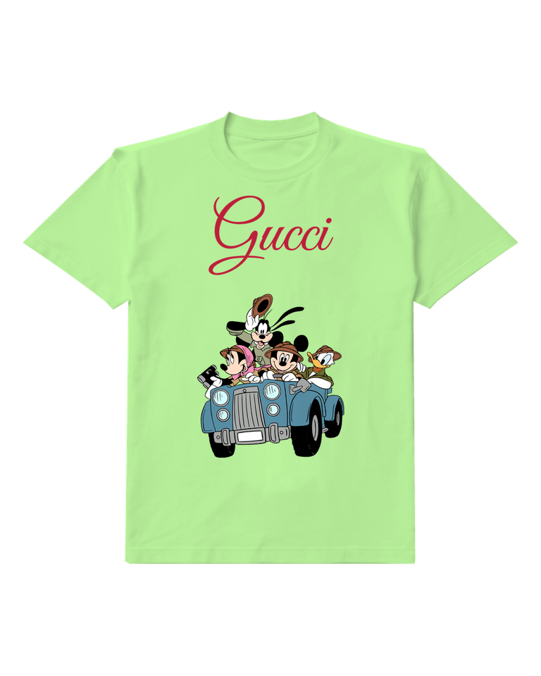 Sage Green Mickey Mouse Safari Adventure Graphic T-Shirt - front product view
