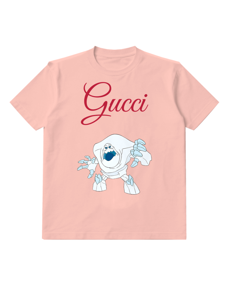 Blush Pink Snow Creature Open Arms Graphic T-Shirt - front product view