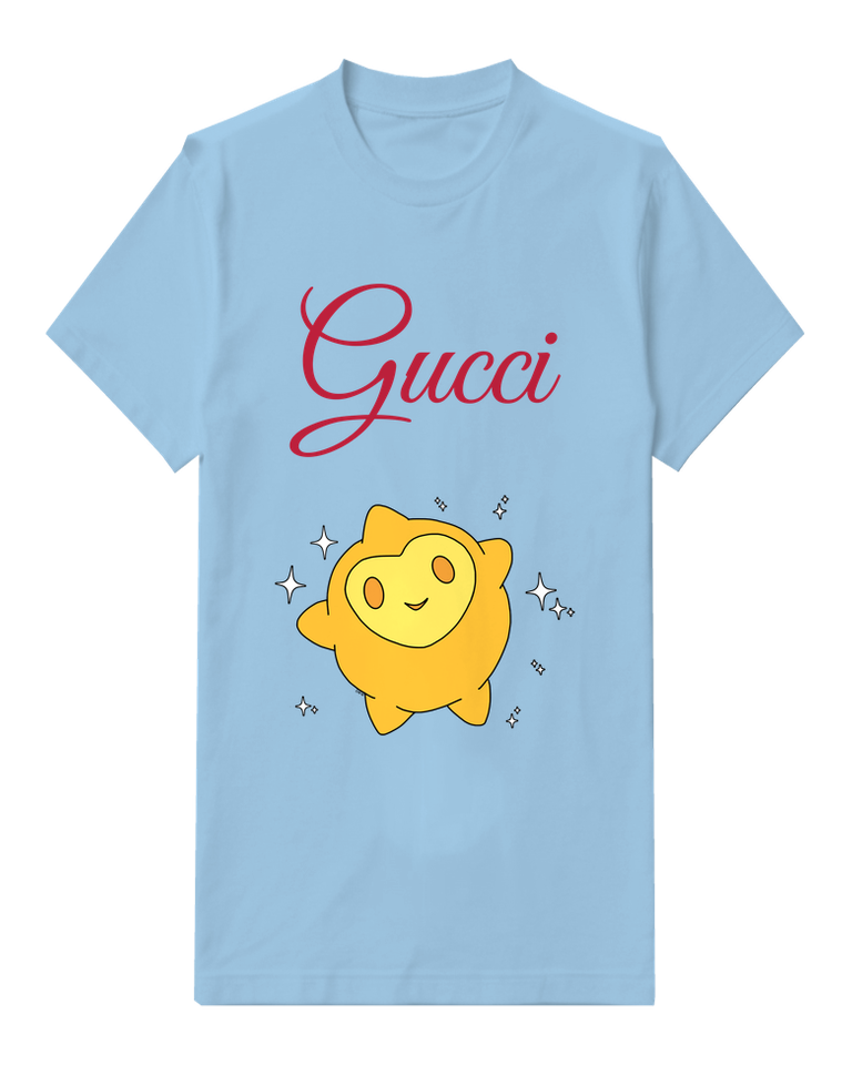 Sky Blue Smiling Golden Sun Sparkles Graphic T-Shirt - front product view