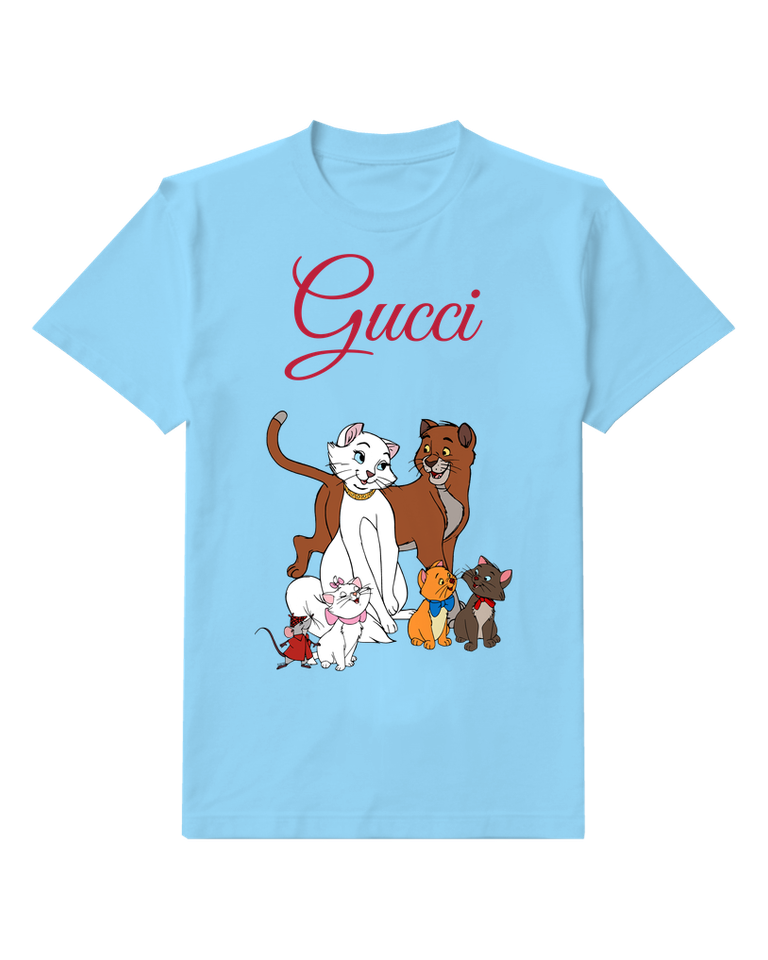 Sky Blue Duchess Toulouse And Roquefort Together Graphic T-Shirt - front product view