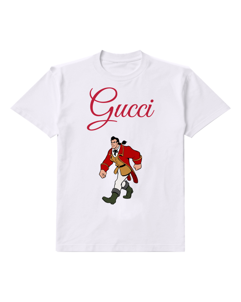 White Red Coated Man Walking Graphic T-Shirt - front product view