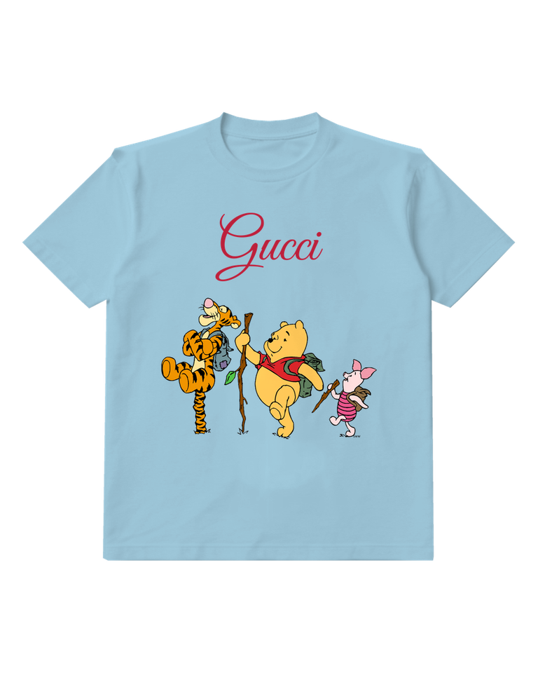 Sky Blue Tigger And Pooh Hiking Together Graphic T-Shirt - front product view