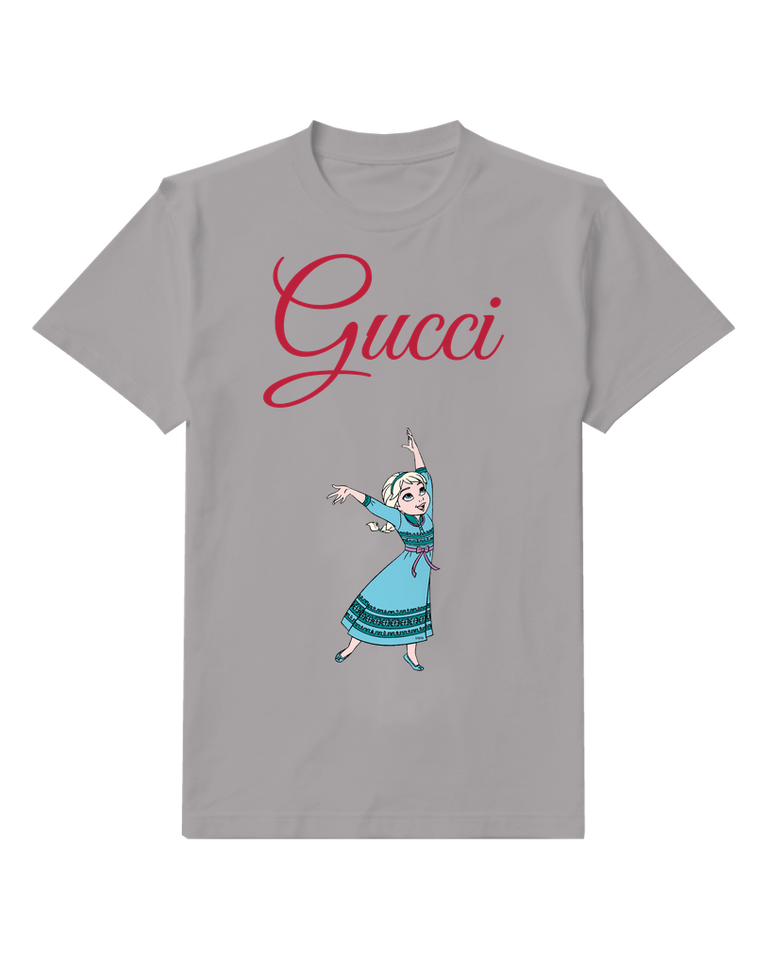 Gray Pale Haired Girl Teal Dress Graphic T-Shirt - front product view