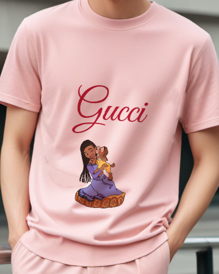 Blush Pink Woman Design 10960 Graphic T-Shirt - model wearing view
