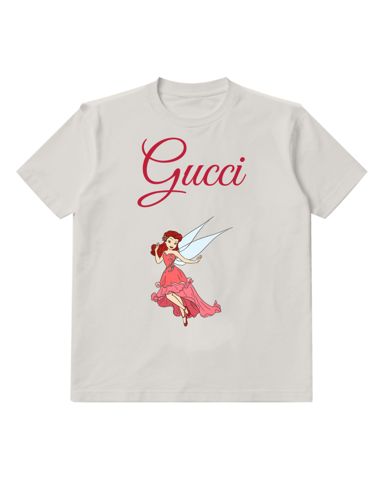 Light Gray Rose Dressed Fairy Floating Graphic T-Shirt - front product view