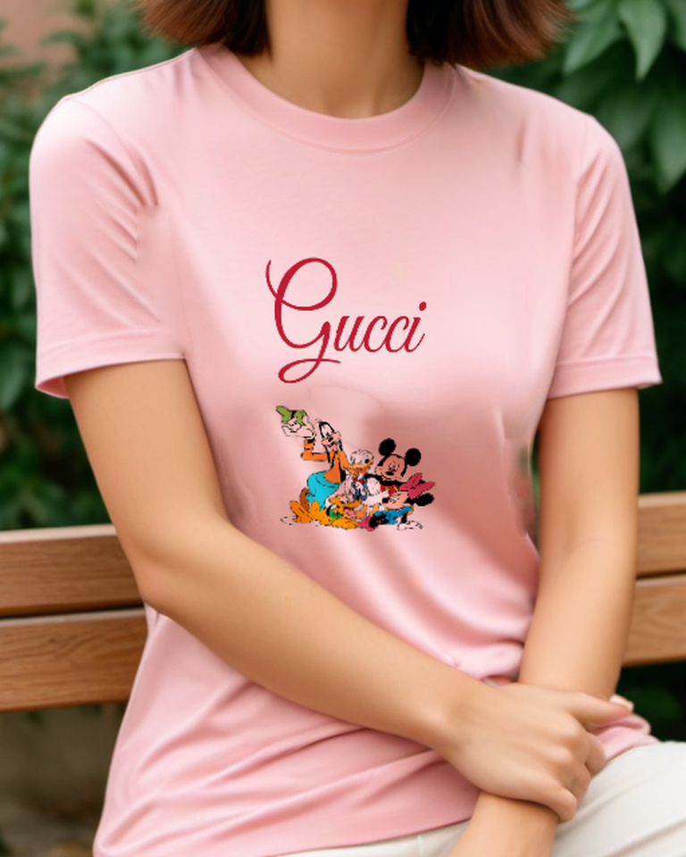 Blush Pink Mickey Mouse With Friends Graphic T-Shirt - model wearing view