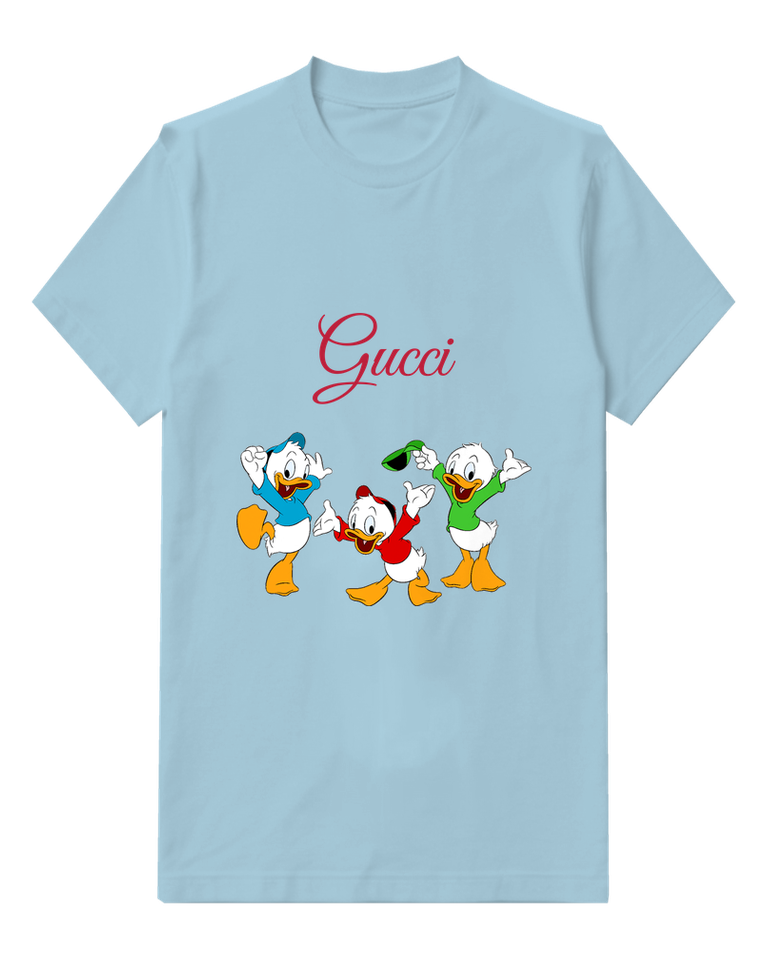 Sky Blue Ducklings Dancing With Sunglasses Graphic T-Shirt - front product view