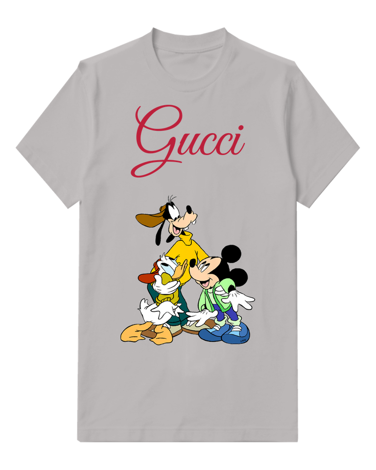 Light Gray Mickey Donald Goofy Together Graphic T-Shirt - front product view