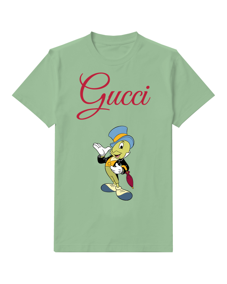 Sage Green Cricket Blue Top Hat Wave Graphic T-Shirt - front product view