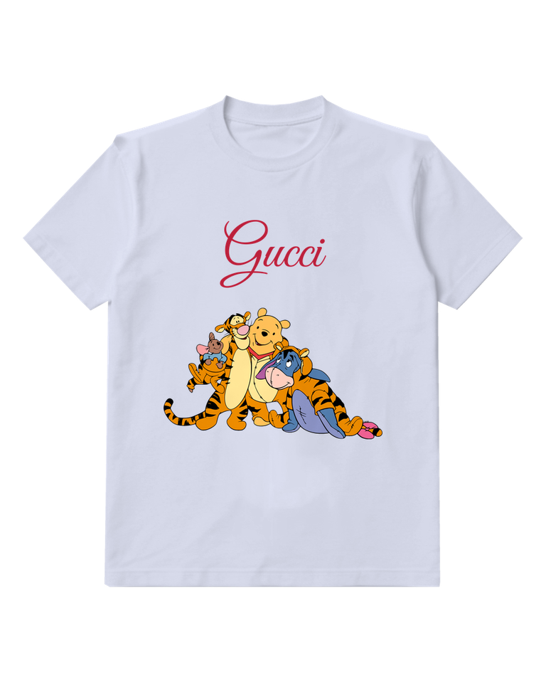 Pale Lavender Tiger Group Hug With Bear And Mouse Graphic T-Shirt - front product view