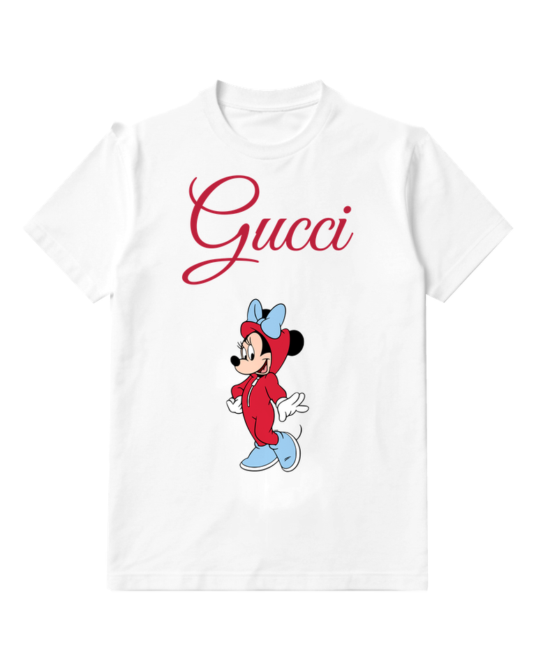 White Mouse Red Romper Blue Bow Graphic T-Shirt - front product view