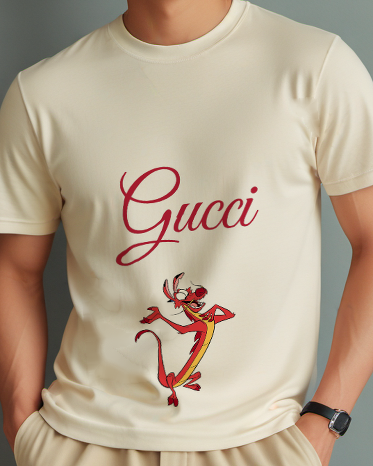 Ivory Red Dragon Playful Leg Lift Graphic T-Shirt - model wearing view