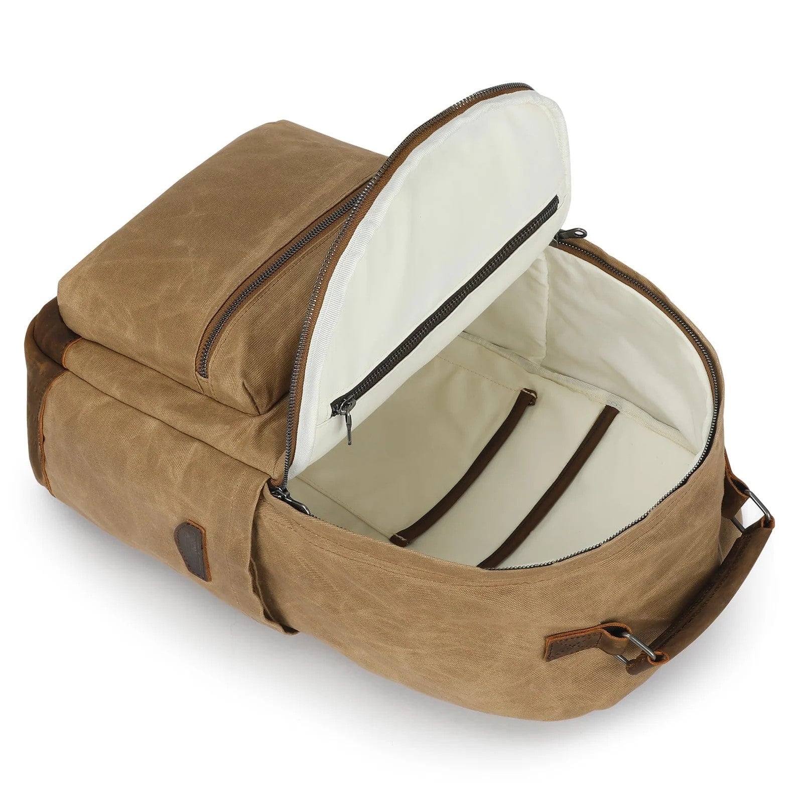 Khaki Casual Everyday Bag with Multi-Pocket Design