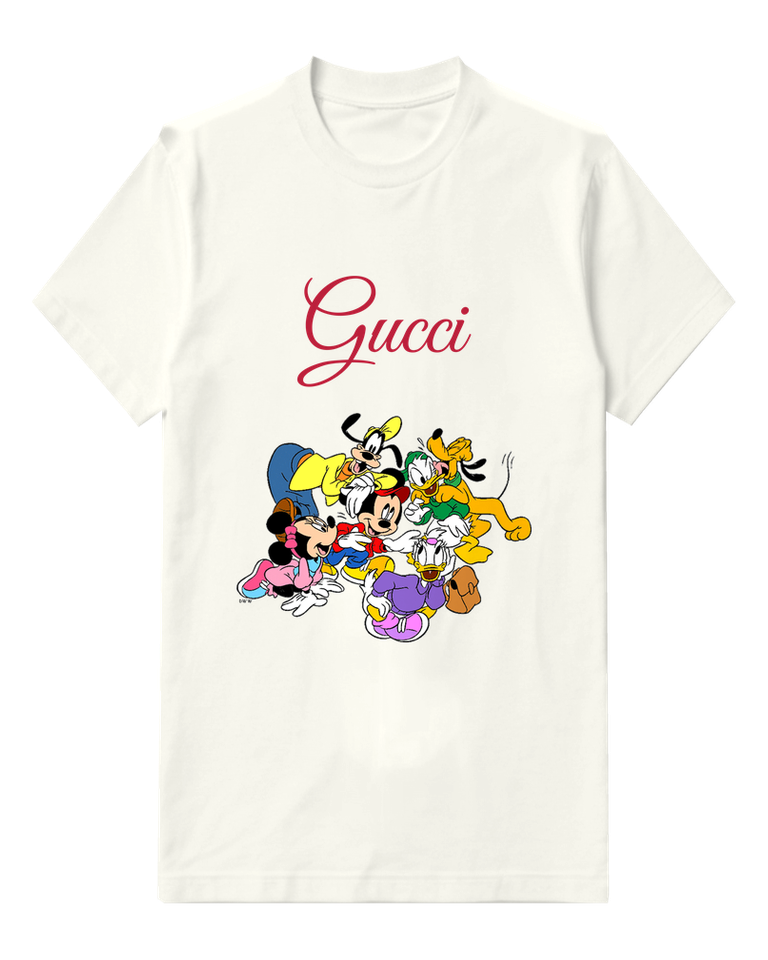 White Mickey And Minnie In Joyful Group Pose Graphic T-Shirt - front product view