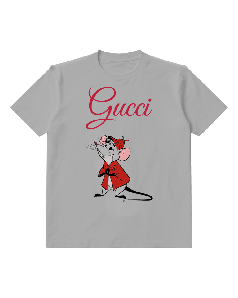 Gray Gray Mouse Red Cape Gesture Graphic T-Shirt - front product view