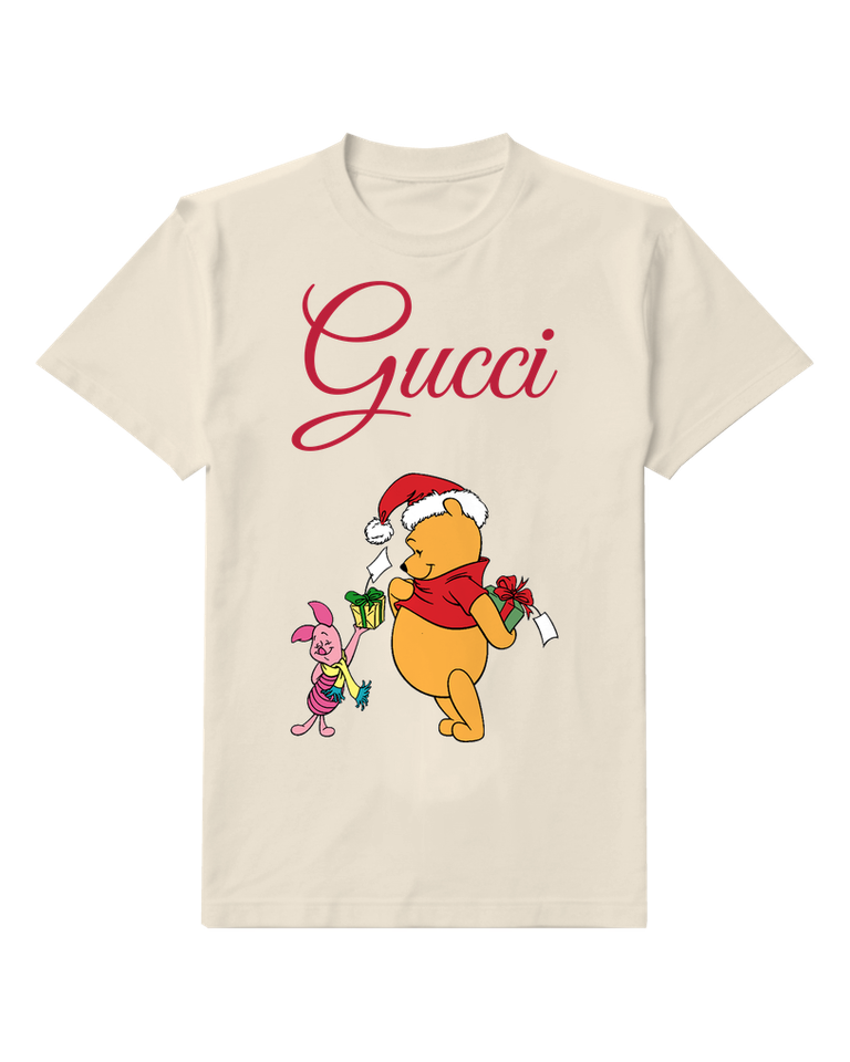 Ivory Bear With Gift Graphic T-Shirt - front product view