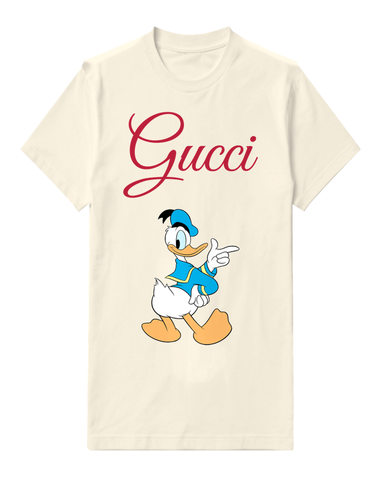 Ivory Blue Hatted Duck Open Hand Graphic T-Shirt - front product view