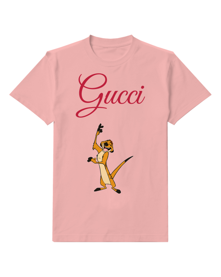 Blush Pink Meerkat Tall Raised Arm Graphic T-Shirt - front product view