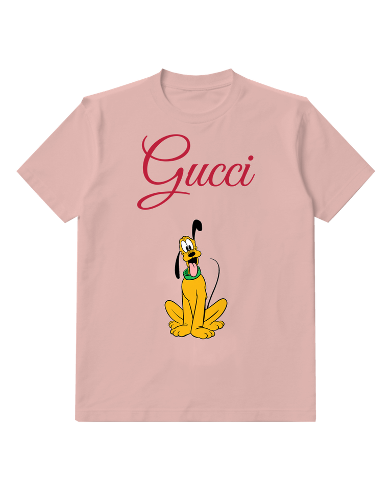 Blush Pink Golden Dog Tall Seated Pose Graphic T-Shirt - front product view