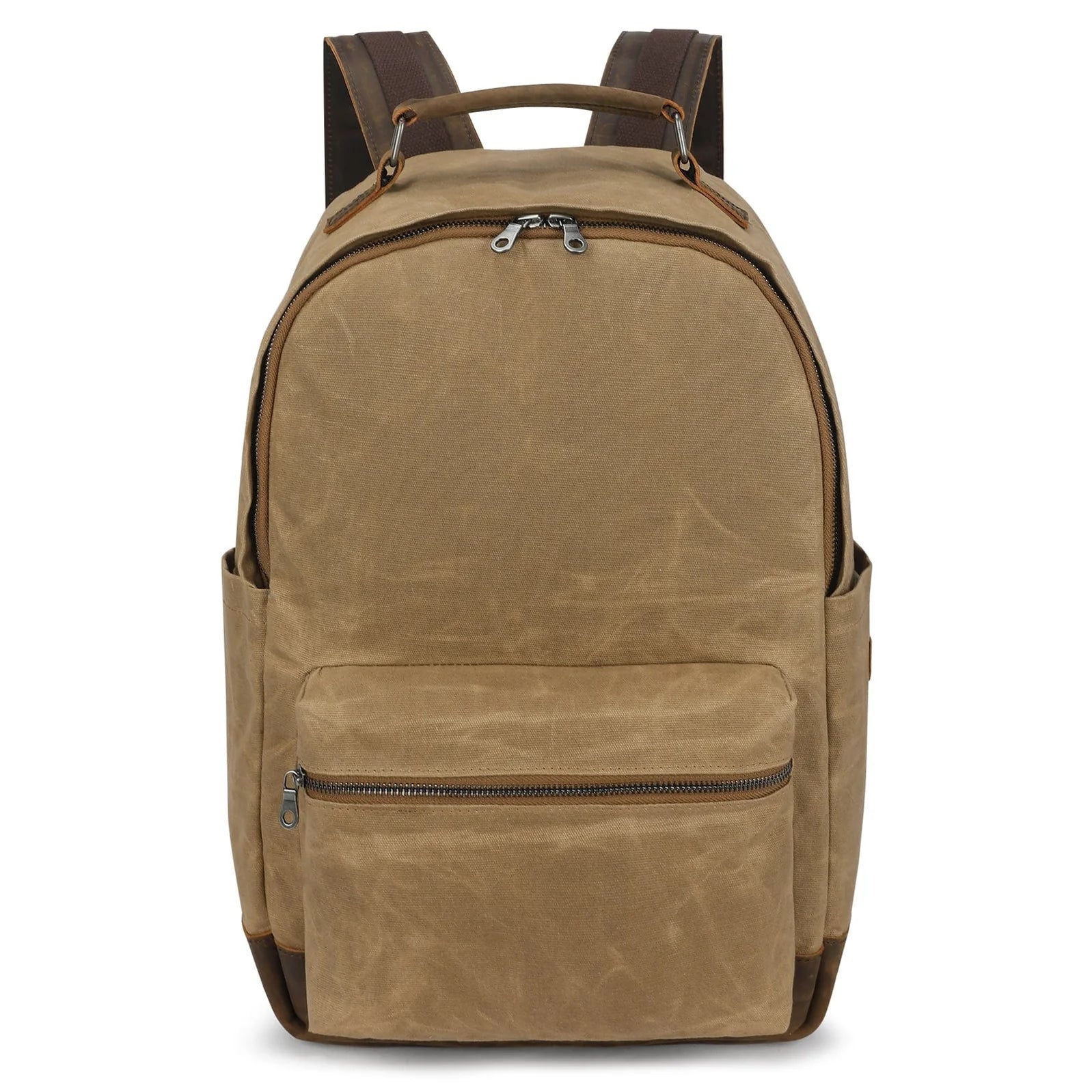 Khaki Casual Everyday Bag with Multi-Pocket Design